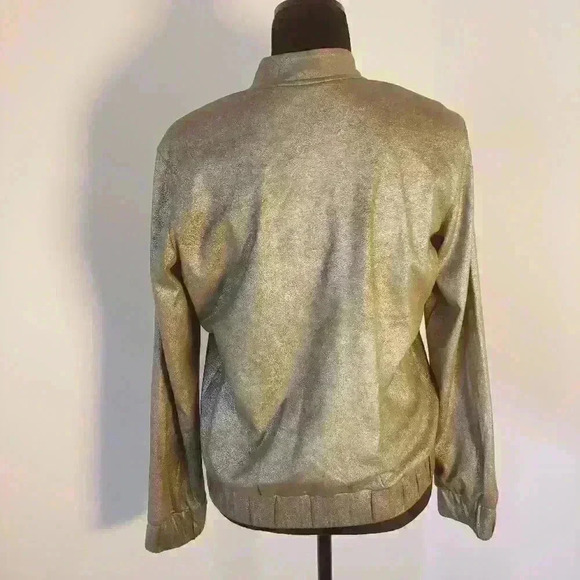 TWO by Vince Camuto Foiled Ponte Bomber Jacket XS - Picture 6 of 10